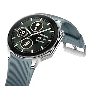 oneplus watch 2 with wear os 4,snapdragon w5 chipset,upto 100hrs battery life,1.43’’ amoled display,stainless steel & sapphire crystal build,dual frequency gps,5 atm, ip68 & bt calling (radia