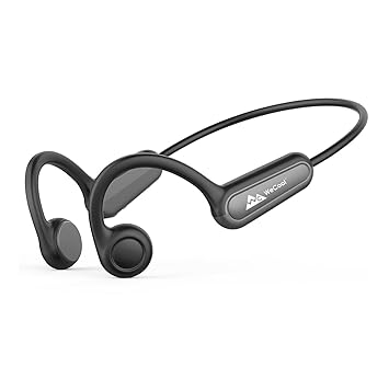 wecool moonwalk m1 bone conduction open ear headphones, 5.4 bluetooth earphones, ipx5 water & sweatproof comfort fit earphones with ear hook, ideal for cycling, hiking, sports, gym, workout black