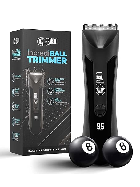 beardo incrediball trimmer for men | ball trimmer for men with skin safe tech | no nicks with ceramic blades | shower friendly ipx5 water resistant | led display, led torch, dock | use as per directions | intimate grooming tool for private parts | body groomer | gift for brother | gift for friends