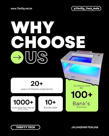 thrifty tech new fake note detector machine with blue uv and white light. (1, metal cfl 2 light)