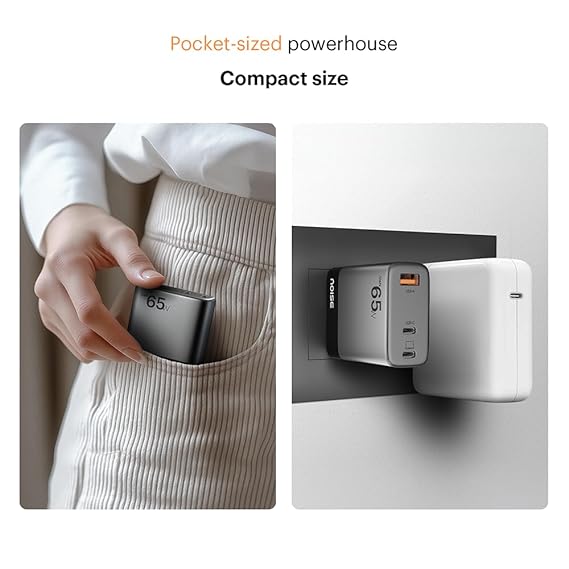 noise power series 100w gan charger: fast charging adapter, 4 ports (3 usb c + 1 usb a), globally compatible, iphone 0 to 50% in 27mins, supports all iphones, android phones, laptops, macbooks (black)