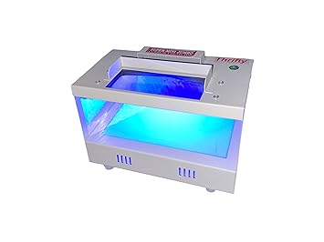 thrifty tech new fake note detector machine with blue uv and white light. (1, metal cfl 2 light)
